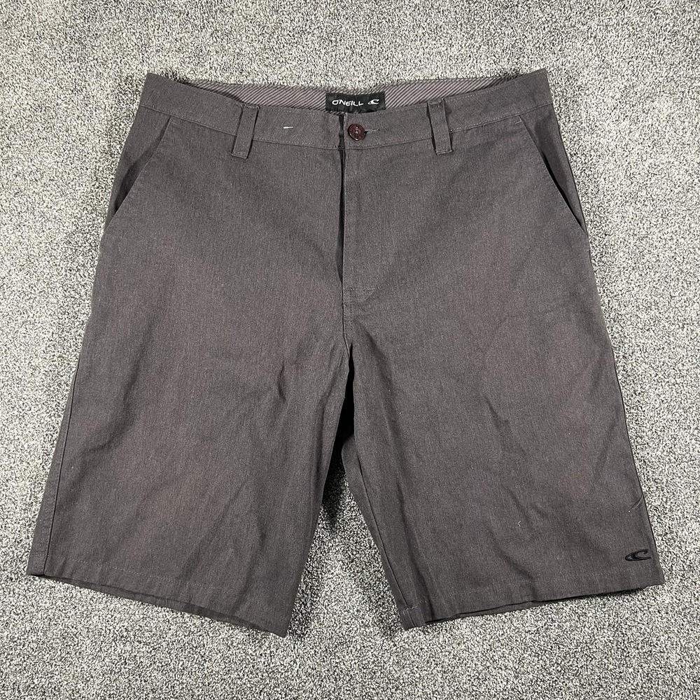 ONeill Mens Hybrid Walk Shorts Gray Casual Surf Chino Flat Front Size 33 RN85773